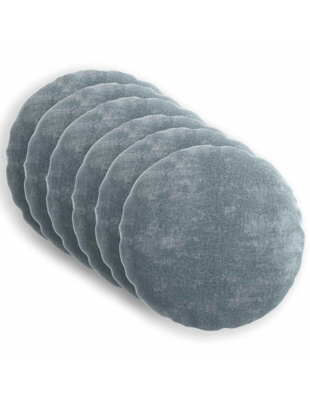 Federa 6 pcs HEERLEN Azzurro Ø 30 cm Tessuto Chenille