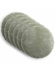 Federa 6 pcs HEERLEN Verde Ø 30 cm Tessuto Chenille