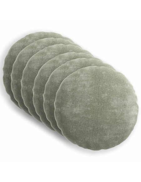 Federa 6 pcs HEERLEN Verde Ø 30 cm Tessuto Chenille