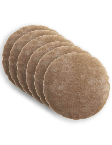 Federa 6 pcs HEERLEN Marrone Ø 30 cm Tessuto Chenille