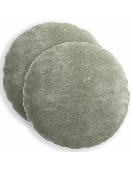 Federa 2 pcs HEERLEN Verde Ø 40 cm Tessuto Chenille