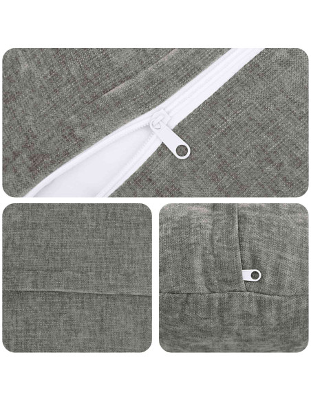 Federa 2 pcs HEERLEN Grigio Scuro Ø 40 cm Tessuto Chenille