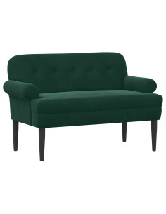 Loveseat con bottoni imbottiti Verde Scuro 120 x 66 x 78 cm 2