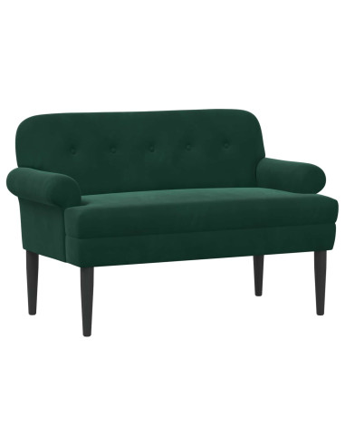 Loveseat con bottoni imbottiti Verde Scuro 120 x 66 x 78 cm