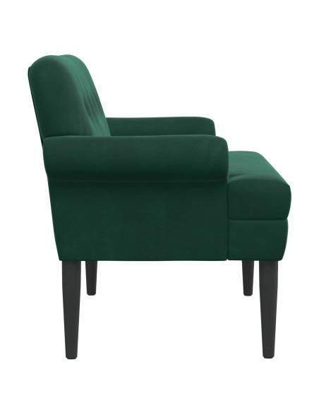Loveseat con bottoni imbottiti Verde Scuro 120 x 66 x 78 cm