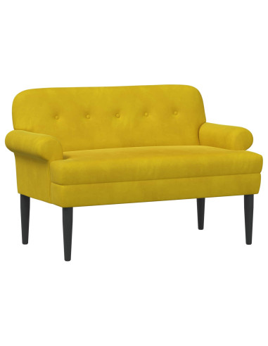 Loveseat con bottoni imbottiti Giallo 120 x 66 x 78 cm Velluto