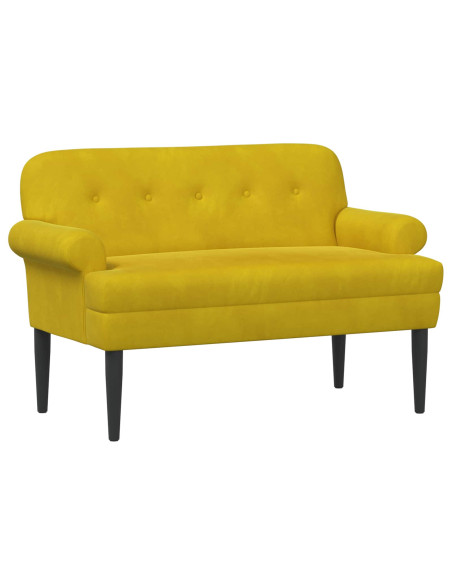 Loveseat con bottoni imbottiti Giallo 120 x 66 x 78 cm Velluto