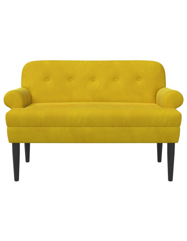 Loveseat con bottoni imbottiti Giallo 120 x 66 x 78 cm Velluto