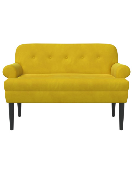 Loveseat con bottoni imbottiti Giallo 120 x 66 x 78 cm Velluto