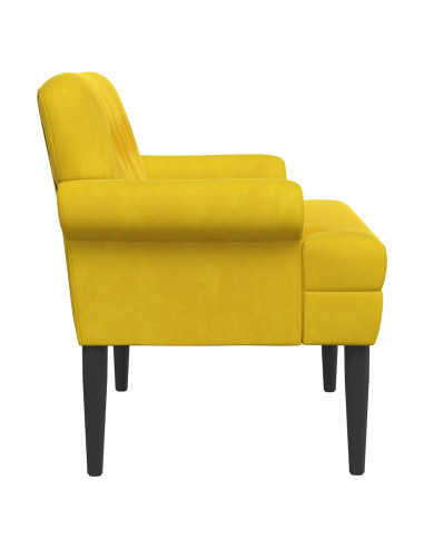 Loveseat con bottoni imbottiti Giallo 120 x 66 x 78 cm Velluto