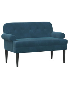 Loveseat con bottoni imbottiti Blu 120 x 66 x 78 cm Velluto 2