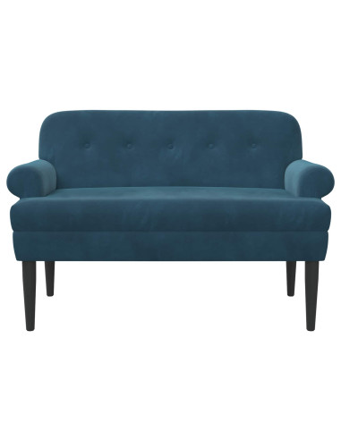 Loveseat con bottoni imbottiti Blu 120 x 66 x 78 cm Velluto