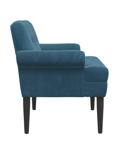 Loveseat con bottoni imbottiti Blu 120 x 66 x 78 cm Velluto