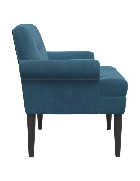 Loveseat con bottoni imbottiti Blu 120 x 66 x 78 cm Velluto