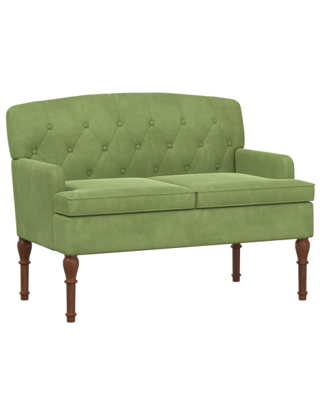 Loveseat con bottoni imbottiti Verde chiaro 111 x 65 x 79 cm
