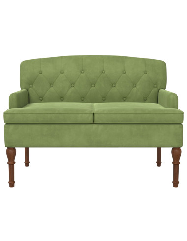 Loveseat con bottoni imbottiti Verde chiaro 111 x 65 x 79 cm