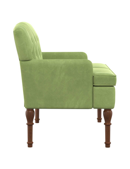 Loveseat con bottoni imbottiti Verde chiaro 111 x 65 x 79 cm