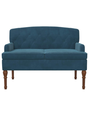 Loveseat con bottoni imbottiti Blu 111 x 65 x 79 cm Velluto