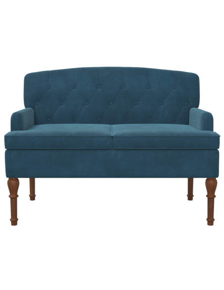 Loveseat con bottoni imbottiti Blu 111 x 65 x 79 cm Velluto
