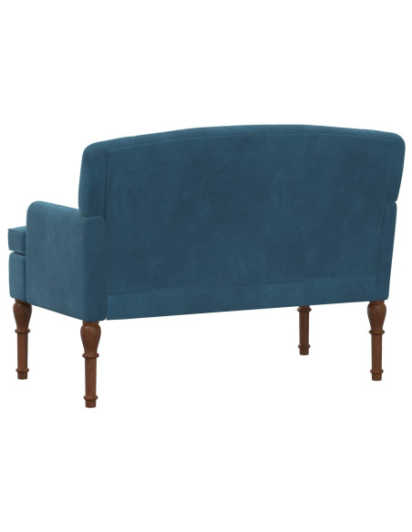 Loveseat con bottoni imbottiti Blu 111 x 65 x 79 cm Velluto