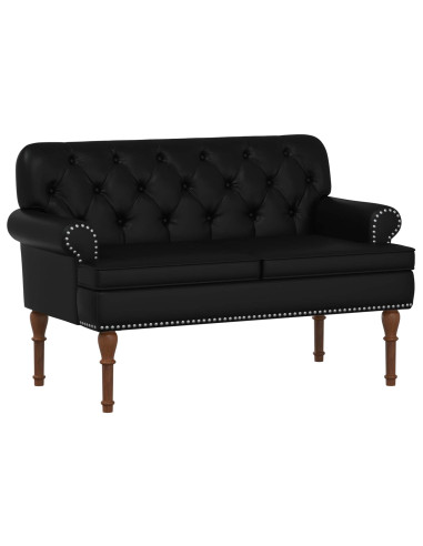 Loveseat con bottoni imbottiti Nero 120 x 65 x 77 cm Similpelle