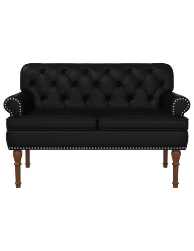 Loveseat con bottoni imbottiti Nero 120 x 65 x 77 cm Similpelle