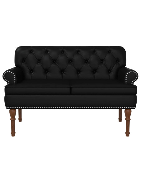 Loveseat con bottoni imbottiti Nero 120 x 65 x 77 cm Similpelle