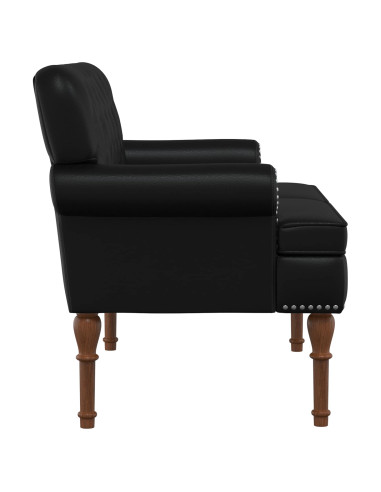 Loveseat con bottoni imbottiti Nero 120 x 65 x 77 cm Similpelle