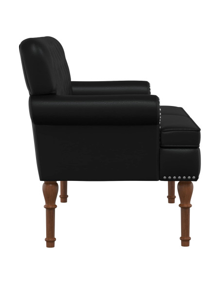 Loveseat con bottoni imbottiti Nero 120 x 65 x 77 cm Similpelle