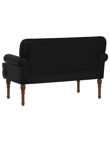 Loveseat con bottoni imbottiti Nero 120 x 65 x 77 cm Similpelle