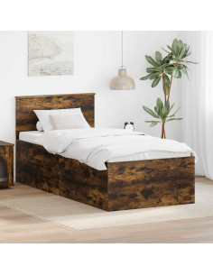 Struttura del letto Rovere fumé 90 x 200 cm Legno multistrato