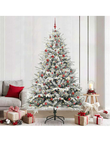 Albero di Natale Artificiale Pre-illuminato con Set di Palline