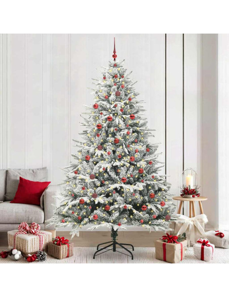 Albero di Natale Artificiale Pre-illuminato con Set di Palline