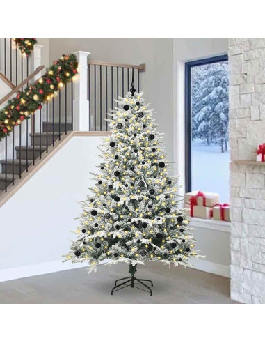 Albero di Natale Artificiale Pre-illuminato con Set di Palline