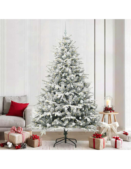 Albero di Natale Artificiale Pre-illuminato con Set di Palline