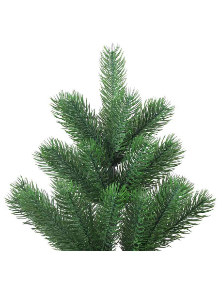 Albero Natale Artificiale Nordmann con LED Palline Verde 210 cm