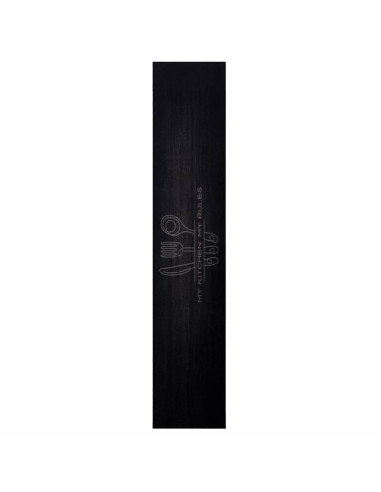 Tappeto da Cucina Posate Nero 300 x 60 cm Velluto