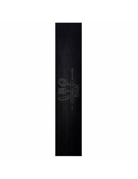 Tappeto da Cucina Posate Nero 300 x 60 cm Velluto
