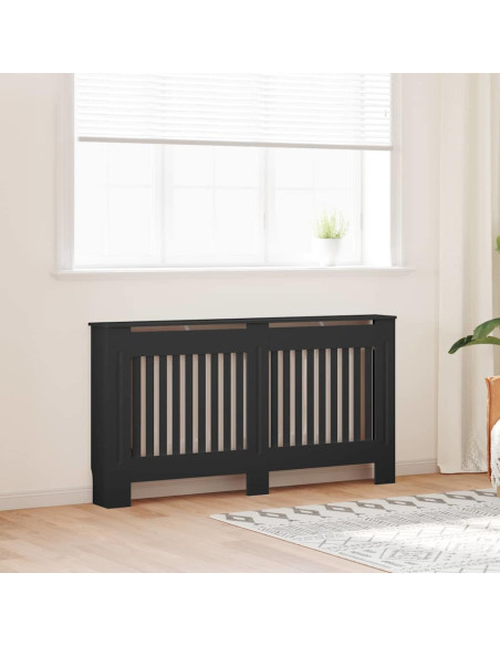 Copertura per radiatori 2 pcs Nero 152 x 19 x 81,5 cm