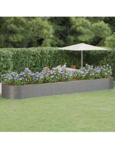 Letto Giardino Acciaio Verniciato a Polvere 584x140x68cm Grigio