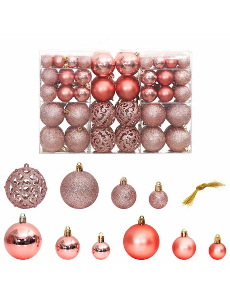 Palline di Natale 100 pz Rosa e Rosato 3 / 4 / 6 cm