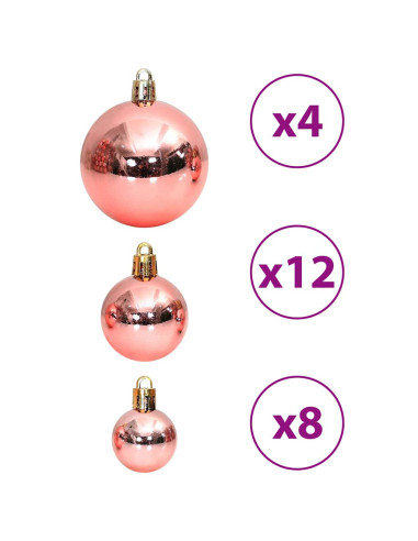 Palline di Natale 100 pz Rosa e Rosato 3 / 4 / 6 cm