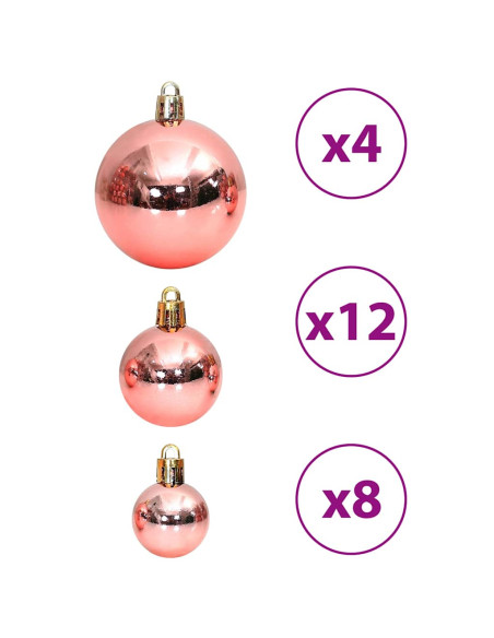 Palline di Natale 100 pz Rosa e Rosato 3 / 4 / 6 cm