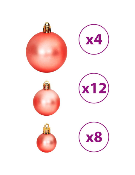 Palline di Natale 100 pz Rosa e Rosato 3 / 4 / 6 cm