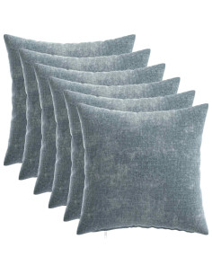 Federa 6 pcs HEERLEN Azzurro 40 x 40 cm Tessuto Chenille
