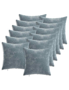Federa 12 pcs HEERLEN Azzurro 40 x 40 cm Tessuto Chenille