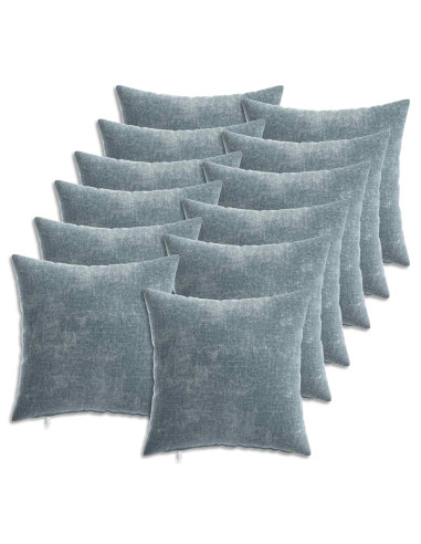 Federa 12 pcs HEERLEN Azzurro 40 x 40 cm Tessuto Chenille