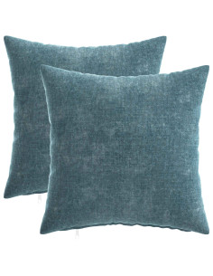 Federa 2 pcs HEERLEN Blu 40 x 40 cm Tessuto Chenille