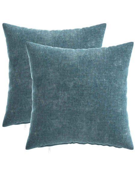 Federa 2 pcs HEERLEN Blu 40 x 40 cm Tessuto Chenille