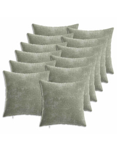 Federa 12 pcs HEERLEN Verde 40 x 40 cm Tessuto Chenille